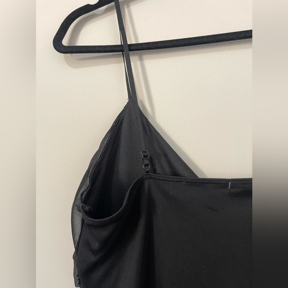 Blu Heaven Womens Tank Size Large Black Spaghetti Strap Mesh Layered Top - Picture 10 of 12